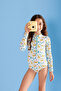 Uv Protection Upf 50+ Long Sleeve Leopard Print Swimsuit - Recycled Fabric - Liana - 3