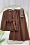 Sequenced Buttoned Shirt Skirt Dual Set [Size Range 38-48, Including Belt]
