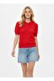 Women's Polo Neck Openwork Thin Knitwear Blouse - 3