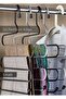 Trouser Hanger Stainless Steel 5-Tier Closet Hanger Chrome - 2