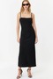 Black Striped Strappy Bodycon/Body-Hugging Knitted Maxi Pencil Dress