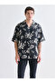 Vizyon New Season Comfortable Fit Resort Collar Short Sleeve Patterned Men's Shirt