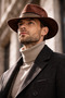 Brown Men's Cowboy Hat Nubuck Look Wide Brim Western Hat - 3