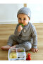 Ribbed Cotton Set with Sleepsuit/Romper, Cap and Bib - 3