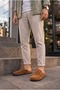 Zrj0456 Laceless Genuine Suede Leather Men's Casual Cork Sole Loafer Classic Shoes Slippers - Tan - 3