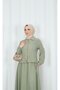Jacketed and Skirted Hijab Double Set Green Hnt8594 - 6