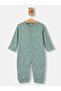 Ribbed Cotton Set with Sleepsuit/Romper, Cap and Bib - 3