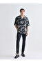 Vizyon New Season Comfortable Fit Resort Collar Short Sleeve Patterned Men's Shirt - 2