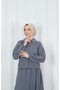 Jacketed Skirted Hijab Double Set Dark Gray Hnt8594 - 2