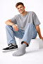 Men's Short Bamboo Gray Socks 3-Piece Seamless Anti-Sweat Ultra Soft Breathable Premium Socks - 2