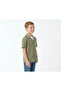 Boys Olive Knit Shirt – Lightweight Short Sleeve Casual Wear - 3
