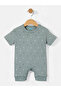 Ribbed Cotton Short Sleeves Printed Romper