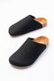 Zrj0556 Laceless Genuine Suede Leather Men's Casual Cork Sole Loafer Slipper Shoes - Black - 4