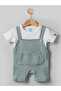 Ribbed Cotton Dungaree with Short Sleeves T-shirt