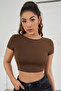 Women's Backless Tie Detailed Short Sleeve Crop T-Shirt - 3
