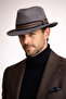 Men's Nubuck Cowboy Hat Gray Western Style Wide Brim Premium Fedora Hat - 5