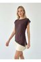 Women's Boat Neck Gathered Side Slit Lace Detail Combed Cotton Blouse 13016 - 3