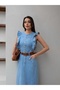 Belted Ruffle Detail Denim Dress - 6