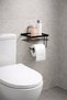 Strong Adhesive Black Luxury Toilet Paper Holder with Spare Roll, Toilet Paper Holder with Rack, Wc Paper Holder - 3