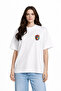 Unisex Women's Men's Graffiti Apple Design Front Printed Oversized Thick Fabric Relaxed Cut Cotton T-Shirt