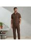 Ottoman Patched Polo Collar T-Shirt, Shorts and Baggy Sweatpants - 100% Cotton - Summer, Casual 3-Piece Set - 3