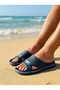 Men's Black Eva Sole Slippers Non-Slip Lightweight Comfortable Summer Beach Pool Home Bathroom - 4