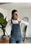 Unisex Blue Salopet Overalls Distressed Denim Fabric Salo - 6