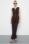 Women's Bitter Brown Belt Detailed Vest and Palazzo Trousers Top and Bottom Set 9396 60286072 - 5