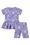 Sea Shell Printed Swimwear Set for Ages 2-12 - Lilac - 4