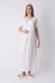 Maternity Nightgown and Dressing Gown Set with Lace Collar and Buttons, Breastfeeding Cotton Viscose Set of 2 - 6