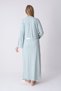 Maternity Nightgown and Dressing Gown Set with Lace Collar and Buttons, Breastfeeding Cotton Viscose Set of 2 - 4
