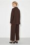 Women's Oversized Shirt with Bitter Brown Accessories and Wide-Legged Trousers Top and Bottom Set 7613 60286063 - 6