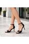 Women's Genuine Leather 8 cm Heeled Shoes with Ankle Strap, Elegant and Comfortable Design - 6
