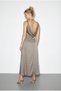 Women's Mink Accessory Detailed Strappy Tie-Back Satin Long Dress 0994 60286074 - 4