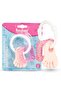 Silicone Teether BPA-Free Food Grade Easy Grip Teething Toy 6-12 Months (White Pink)