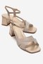 Milagro Gold Glitter Women's Thick Heeled Shoes