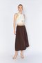 Women's Brown 3495 Skirt with Belt and Detailed Piece - 4