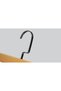 Wooden (Black Nickel Hook) Clothes Hangers for Pants and Skirts, Natural Color, 8 Pieces - 3