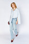 Oversized Poplin Shirt with Sleeve Detail |   Mks1610113-1 - Baby Blue - 7
