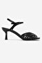 Danica Black Patent Leather Thin Strap Women's Heeled Shoes - 4