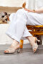 Women's Straw Look Heeled Slippers - 3