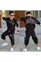 Boy's 3-Threaded, Raised-Bottomed, Upper and Lower Tracksuit Set-431131-Black - 4