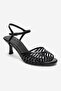 Danica Black Patent Leather Thin Strap Women's Heeled Shoes - 3