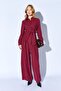 Women's Plum Tie-Dye Shirt and Wide-Leg Pants Set