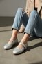 Yuppi Braided Silver (2 cm) Oval Toe Daily Use Ballerinas - 2