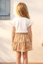 Girl's Top and Bottom Set with Skirt, Summer Printed Brown - 3