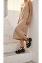 Black Patent Leather High Sole Side Buckle Single Strap Open Front Leather Summer Women's Sandals Shoes - 8
