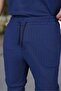 Men's Self-Patterned Jacquard Fabric 2-Piece Set - Navy Blue - 4