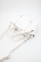 Women's White Knot Handle Bag with Ring Detail, Internal Pocket and Zipper Closure for Hand, Arm and Shoulder Use - 6