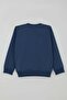 Baby Boy Tracksuit Set with Cute Teddy Bear Applique, College Model, 9 Months-3 Years, Indigo - 4
